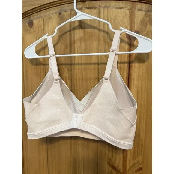 Olga‎ Cloud 9 Full Figure Underwire Bra Lined Lace Women's Size L Pink - Picture 2 of 3